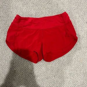 Size 2 red lululemon shorts